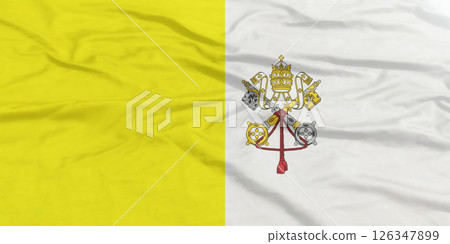 Vatican City Flag Wind Waving Close Up 126347899
