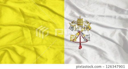Vatican City Flag Wind Waving Close Up 126347901