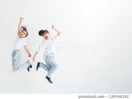 A refreshing girl wearing denim A refreshing girl wearing denim 126348242