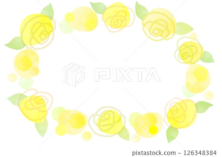 Yellow rose flower frame 126348384