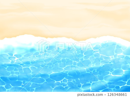 Soft and simple coastline, waves, sand, ocean, water surface Soft and simple coastline, waves, sand, ocean, water surface 126348661