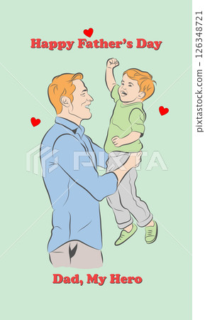 Fathers Day card with Happy Father Day and Dad 126348721