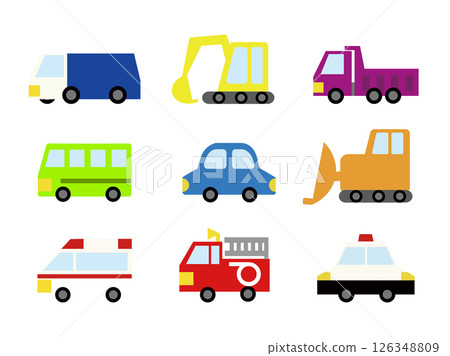 Simple illustration: 9 working vehicles 126348809