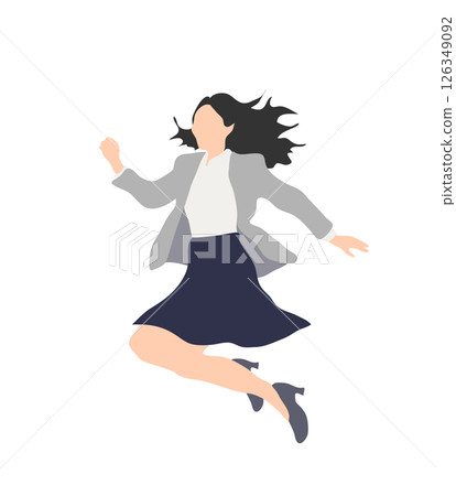 辦公室白領高興得跳起來 / 裙子 / 黑髮 辦公室白領高興得跳起來 / 裙子 / 黑髮 126349092