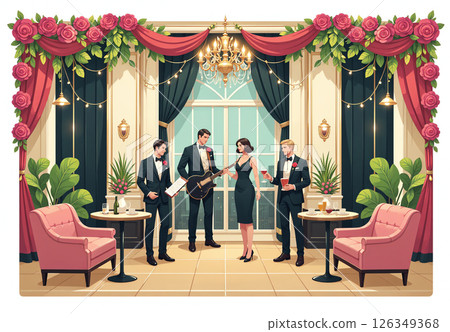 An elegant evening feast 126349368