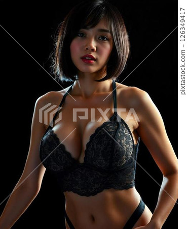Woman in black lingerie 126349417