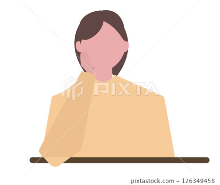 一名婦女正在休息她的手肘。向量插圖 126349458