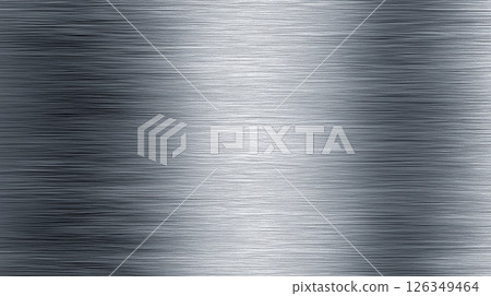 Reflective stainless steel metal texture with hairline finish (horizontal brushed pattern) 126349464