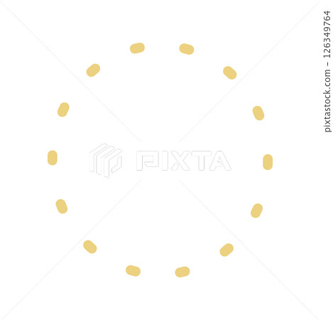 Simple and cute golden round decorations - Circular decorations, frames, and backgrounds 126349764