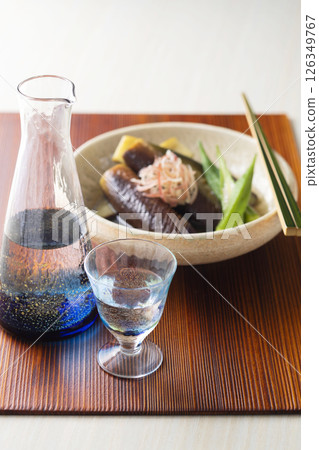 Sake and eggplant stew Sake and eggplant stew 126349767