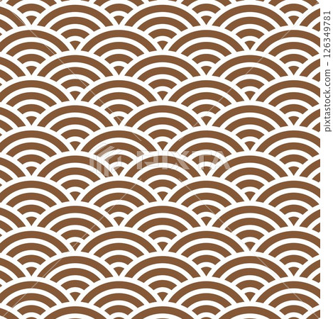 Seigaiha pattern, simple Japanese pattern, background material, square, brown Seigaiha pattern, simple Japanese pattern, background material, square, brown 126349781