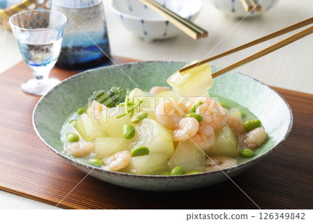 Winter melon with shrimp sauce 126349842