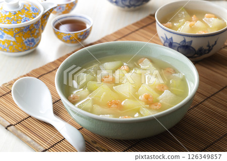 Chilled winter melon soup Chilled winter melon soup 126349857