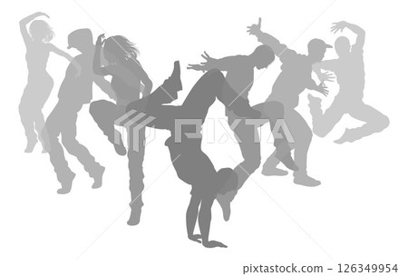 Dancers Silhouette Street Dance Poses Silhouettes 126349954