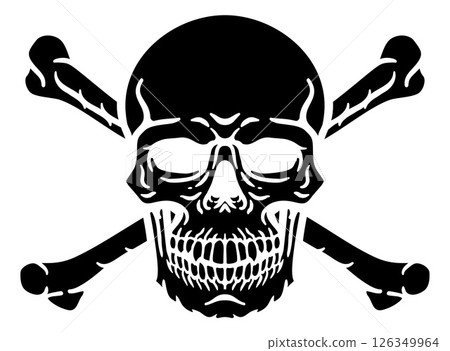 Skull And Crossbones Pirate Grim Reaper Cartoon Skull And Crossbones Pirate Grim Reaper Cartoon 126349964