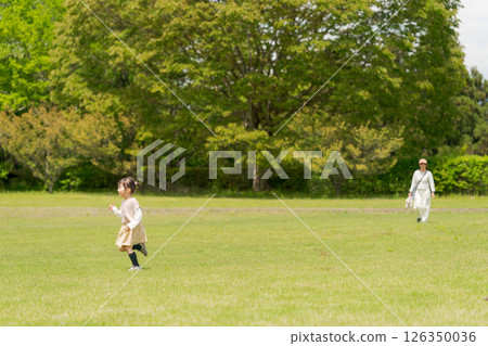 Girls playing in the park Girls playing in the park 126350036