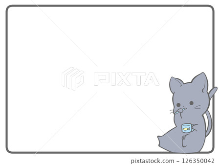 A frame background of a black cat sitting and brushing its teeth A frame background of a black cat sitting and brushing its teeth 126350042