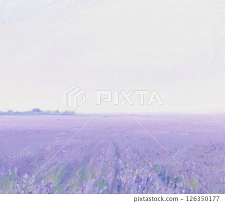 Lavender field, gentle oil painting touch, for background 126350177