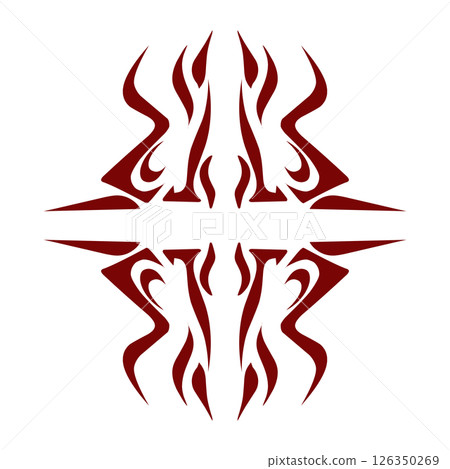 Maroon color tribal design illustration 126350269