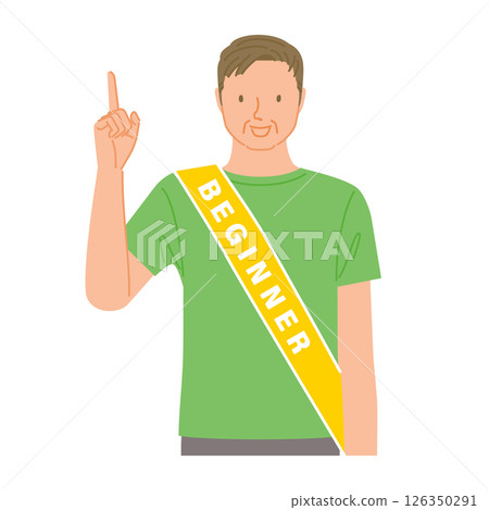 Gym beginner (smiling middle-aged man): pointing 126350291