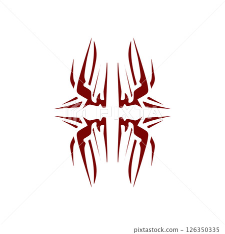 Maroon color tribal design illustration 126350335