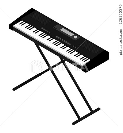 Isometric electronic synthesizer top view. modern Musical keyboard instrument for playing classical and electronic music. 3D aerial view vector isolated on white background Isometric electronic synthesizer top view. modern Musical keyboard instrument for playing classical and electronic music. 3D aerial view vector isolated on white background 126350576