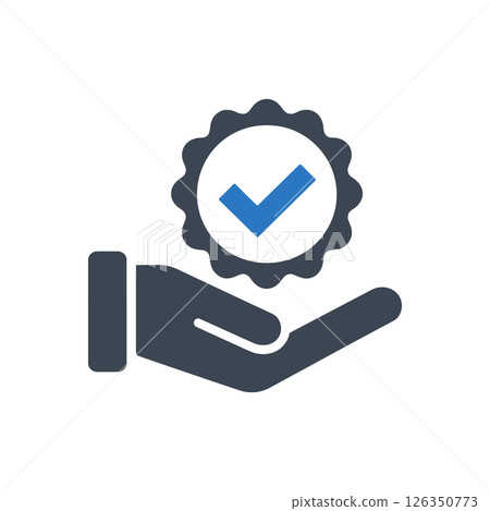 Hand Offering Badge icon 126350773