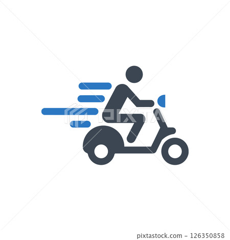Delivery Moped Rider Icon Delivery Moped Rider Icon 126350858