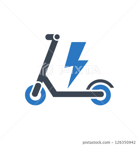 Lightning Electric Scooter Icon Lightning Electric Scooter Icon 126350942