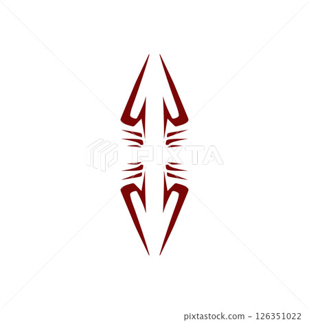 Maroon color tribal design illustration 126351022