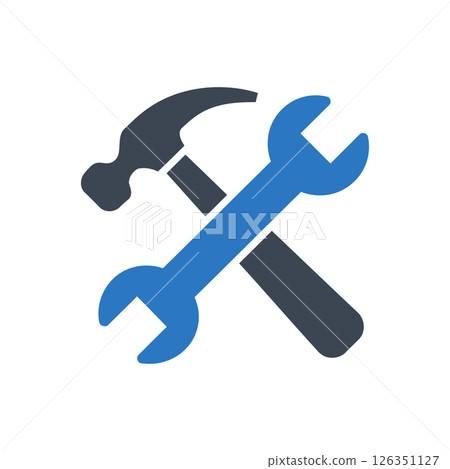 Hammer wrench tools icon 126351127