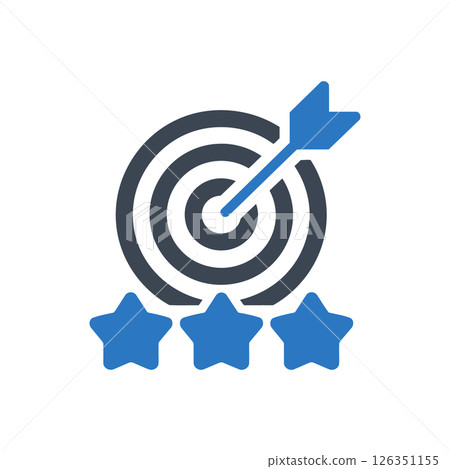 Target with Three Stars Icon 126351155