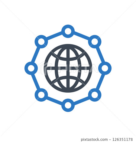 Global Network Connectivity Icon Global Network Connectivity Icon 126351178
