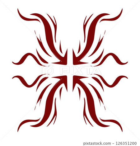 Maroon color tribal design illustration 126351200