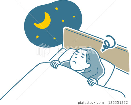 Woman having trouble falling asleep Woman having trouble falling asleep 126351252