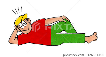 Lying down male character 126351440