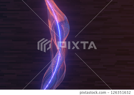 Purple circle laser line with dark background, 3d Purple circle laser line with dark background, 3d 126351632