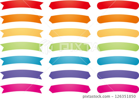 Set of colorful arched ribbon frames 126351850