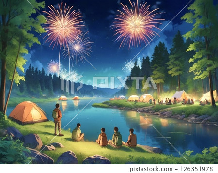 Early summer outdoor scene with fireworks-2 126351978
