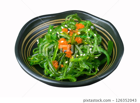 Japanese seaweed salad with sesame and roe Japanese seaweed salad with sesame and roe 126352043