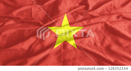 Vietnam Flag Wind Waving Close Up Vietnam Flag Wind Waving Close Up 126352334
