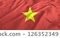 Vietnam Flag Wind Waving Close Up 126352349