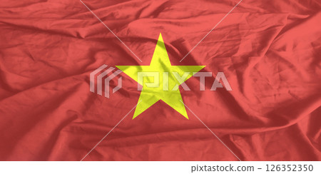 Vietnam Flag Wind Waving Close Up Vietnam Flag Wind Waving Close Up 126352350