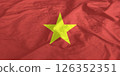 Vietnam Flag Wind Waving Close Up 126352351