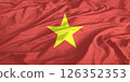 Vietnam Flag Wind Waving Close Up 126352353