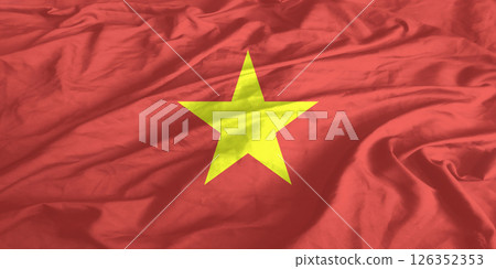 Vietnam Flag Wind Waving Close Up Vietnam Flag Wind Waving Close Up 126352353