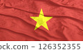 Vietnam Flag Wind Waving Close Up 126352355