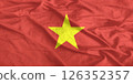 Vietnam Flag Wind Waving Close Up 126352357