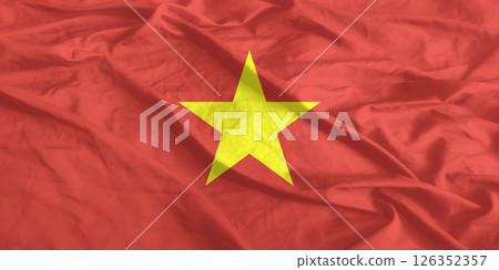 Vietnam Flag Wind Waving Close Up Vietnam Flag Wind Waving Close Up 126352357