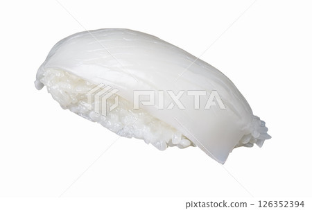 White squid sushi nigiri on white background White squid sushi nigiri on white background 126352394